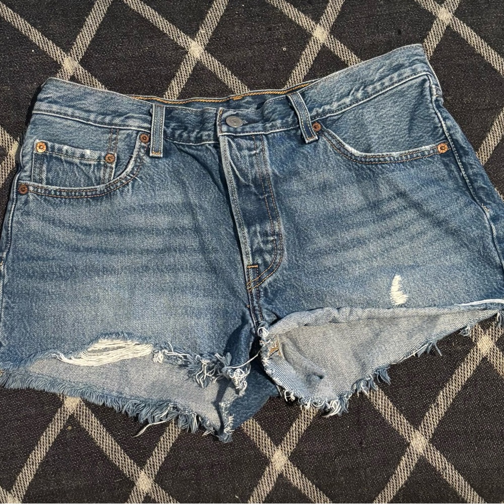Levi’s Blue Distressed Jean Shorts